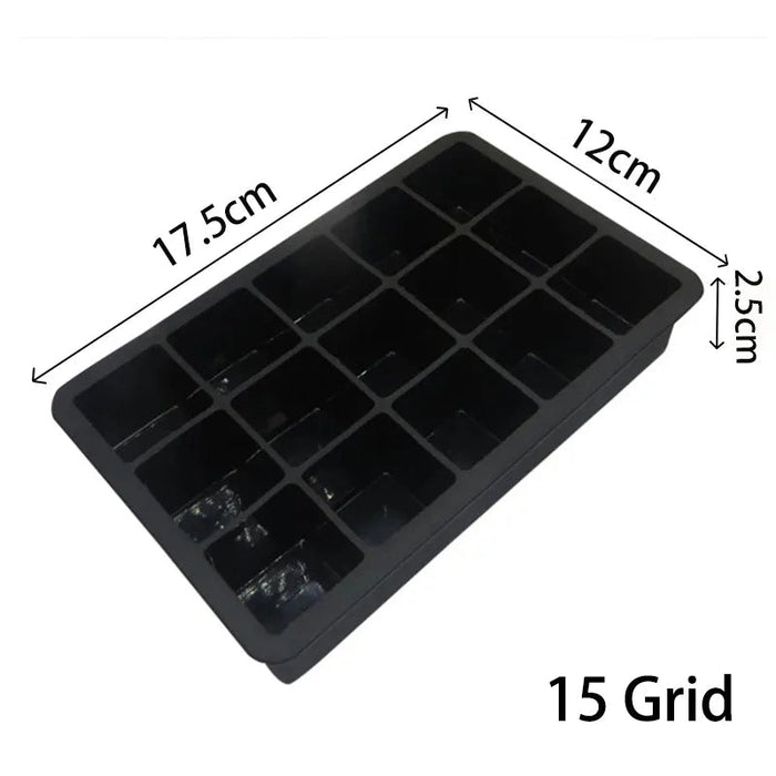 4/6/8/15 Grid Big Ice Tray Mold Box Large Food Grade Silicone Ice Cube Square Tray Mold Diy Bar Pub Wine Ice Blocks Maker Model - Shopsta EU