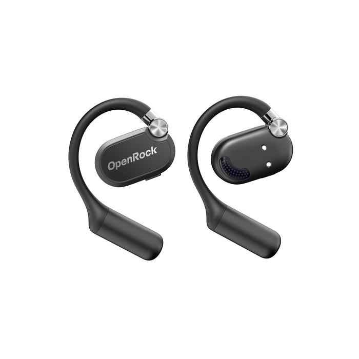 OneOdio OpenRock X - Open Ear True Wireless Headphones Sports-ørepropper, Bluetooth 5.3, sterk bass, 4-Mic ENC, oppgraderte justerbare silisium-ørekroker, 48 timers spilletid, svettebestandig, smart app, kompatibel med iPhone og Android