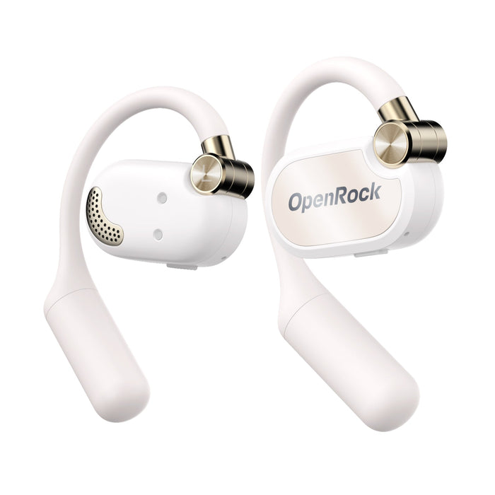 OneOdio OpenRock X - Open Ear True Wireless Headphones Sports-ørepropper, Bluetooth 5.3, sterk bass, 4-Mic ENC, oppgraderte justerbare silisium-ørekroker, 48 timers spilletid, svettebestandig, smart app, kompatibel med iPhone og Android