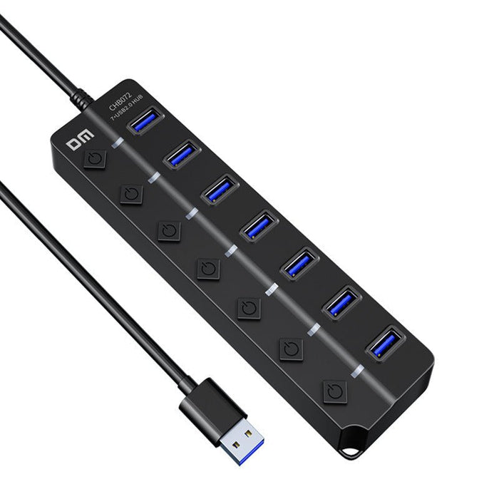 DM CHB072 - 7-in-1 USB 2.0 Splitter Docking Station & Multiport Hub for PC & Laptop - Expand Your Computer's Connectivity - Shopsta EU