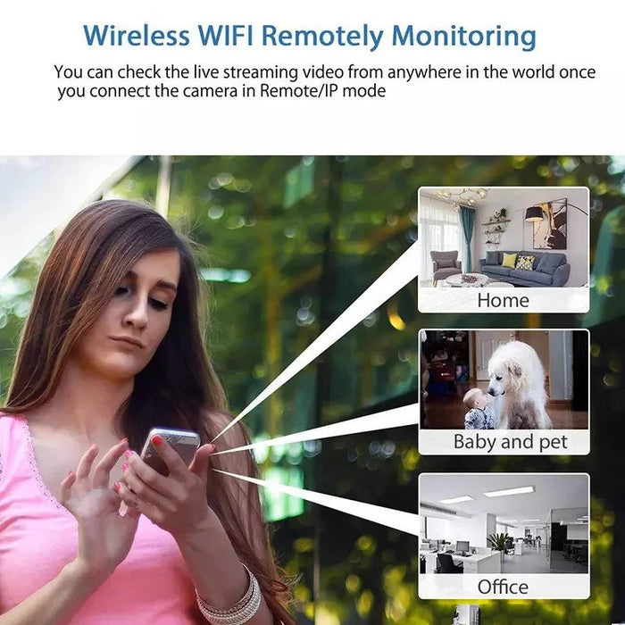 Mini Wifi-kamera 1080P - Trådløs overvågningssikkerhed med nattesyn, bevægelsesdetektion, 160 graders lydoptagelse, Google Play-kompatibel - Perfekt til babyovervågning og behov for IP-kameraer