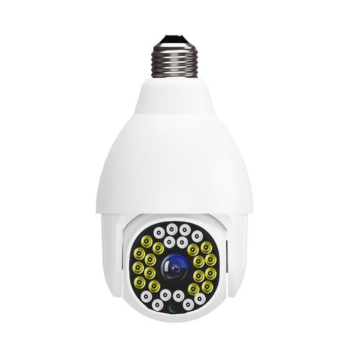 GUUDGO V380 WIFI E27 - 1080P Bulb Dome Camera with PTZ, Dual Light, 12 Infrared & 16 White Light LEDs, Night Vision - Includes Base & Remote Control for Security Monitoring - Shopsta EU