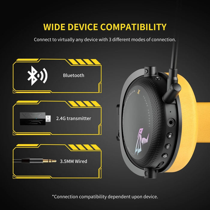 SOMiC G Series - Wireless Gaming Headset with Detachable Mic - 3 Connection Modes: Bluetooth, 2.4G USB Dongle, Wired 3.5mm - Compatible with PS5 / PS4 / PC / Computer / Phone / XBOX / Switch - Shopsta EU